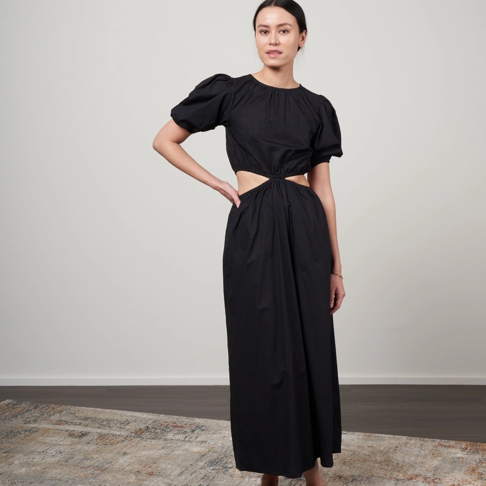 FAITHFULL THE BRAND Alessandria Midi Dress with Cutouts - Size 6 (M)
